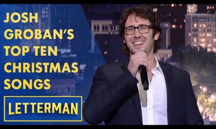 Josh Groban brings holiday cheer with his top ten Christmas songs on Letterman