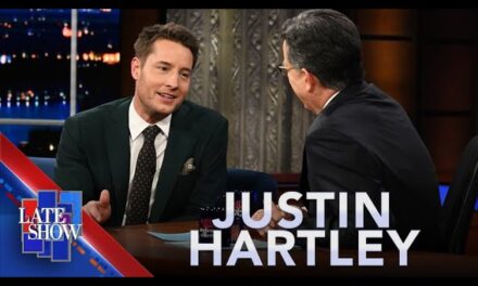 Justin Hartley Hilariously Recounts Cringe-Worthy First On-Camera Acting Job on Stephen Colbert’s Show