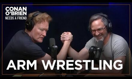 Conan O’Brien and Adam Gourley Engage in Lighthearted Arm Wrestling Match on Talk Show