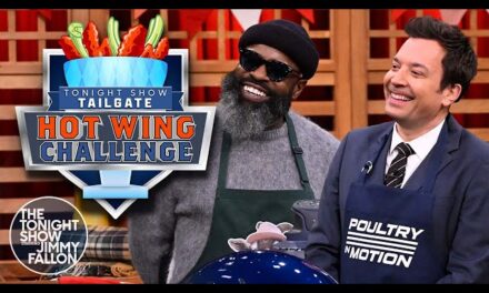 Jimmy Fallon and Tariq Trotter Battle in the Ultimate Hot Wing Challenge on “The Tonight Show