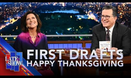 Stephen and Evie Colbert Share Hilarious First Drafts of Thanksgiving Cards on ‘The Late Show’