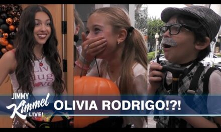 Olivia Rodrigo Delights Trick-or-Treaters on Jimmy Kimmel Live with Infectious Energy