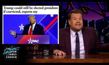 James Corden Talks Trump’s Legal Troubles, Eye Masks, and Airbag Jeans on ‘The Late Late Show’